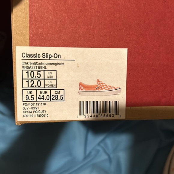 Orange vans men size 10.5 women’s size 12 - Picture 4 of 4